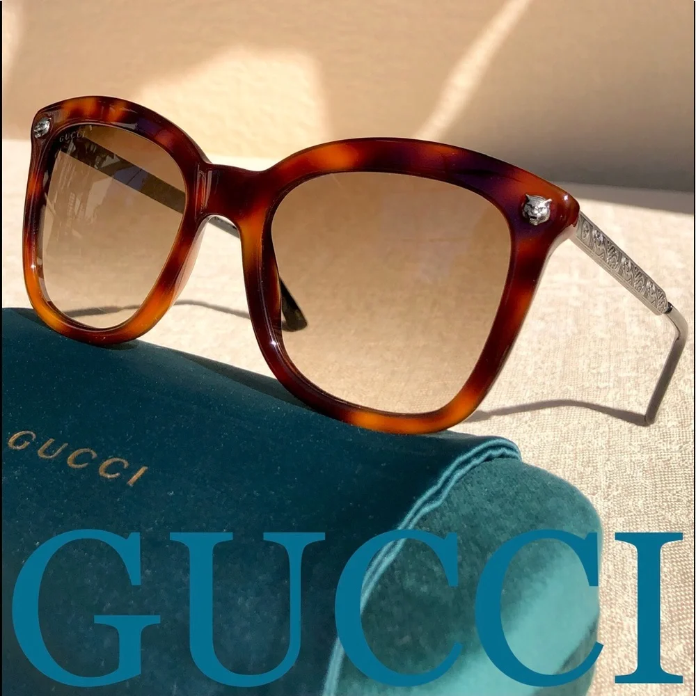 GUCCI 52mm square TIGER head sunglasses
